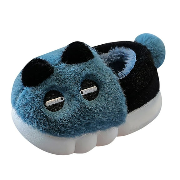 Povozer Girls Boys Home Slippers Warm Cute House Slippers for Toddler(Blue,9)
