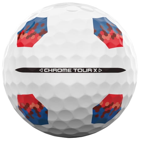 Callaway Golf 2024 Chrome Tour X TruTrack Golf Balls 1-Dozen [White-Red/Blue]