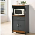 Hodedah Wheeled Microwave Island Cart with Drawer and Storage