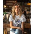 thumbnail image 4 of Women's T-Shirts, Valentine's Day Diamond Flower Cotton Crewneck Tee Short Sleeve Casual Tops Loose Graphic T-Shirt White, 4XL, 4 of 7