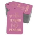 thumbnail image 1 of Inkdotpot Pack Of 50 Good Bye Tension Hello Pension Retirement Favor Paper Tags Craft Real Rose Gold Foil Hang Tags, 1 of 6