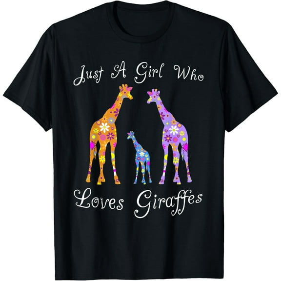 Fun Cute Just A Girl Who Loves Giraffes T-Shirt