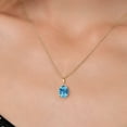 thumbnail image 3 of Gem Stone King 14K Yellow Gold Swiss Blue Topaz Pendant Necklace | 2.25 Cttw | Gemstone November Birthstone | Oval Checkerboard 9X7MM | Gold Necklace for Women | With 18 inch Gold Chain, 3 of 6