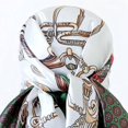 thumbnail image 4 of Women's Satin Square Scarf Chain Print Smooth Head Wrap Large Bandana Neckerchief Casual Festival Gifts Green 90cm, 4 of 6