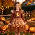 thumbnail image 6 of WERYOUNG Halloween Girls Dresses With Thanksgiving Turkey Print Long Sleeve Mesh Party Dresses For Girls Kids Comfortable Sundress 1-2 Years, 6 of 9