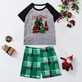 thumbnail image 5 of Penkiiy Matching Family Pajamas Christmas Pajamas for Family Xmas Matching Sets Short Sleeve Shirts and Plaid Shorts Santa Christmas Tree Sleepwear Two-piece Sets Gray 3-4 Years, 5 of 7