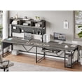 thumbnail image 3 of L-Shaped Desk with Hutch & Pegboard, Corner Gaming Desk with LED Lights & Charging Station for Bedroom, Dark Gray, 3 of 7