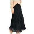 thumbnail image 2 of QENGING Summer Skirts for Women Spring Elastic High Waist Long Mesh Skirt Gauze Skirt Casual, 2 of 5
