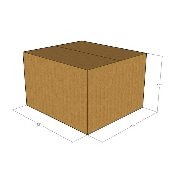 22x20x14 Kraft Brown Corrugated Shipping Boxes, 32 ECT, Qty 5
