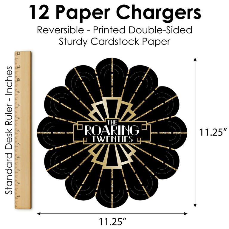 Big Dot Of Happiness Roaring 20's - 1920s Art Deco Jazz Party Paper Charger  & Table Decorations Chargerific Kit For 8 : Target