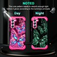 thumbnail image 3 of Baomifa-pour Galaxy S23 5G Étui, Lumineux dans le Noir Trois Couches Robuste Antichoc Protection Complète PC+TPU Souple Pare-Chocs pour Samsung Galaxy S23 6.1 Pouces, Tout Papillon, 3 of 4