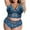 Blue, variant on BJUTIR Womens Lingerie Sets Plus Size V Neck High Waist Floral Lace Bra And Panty 2 Piece Set No Underwire
