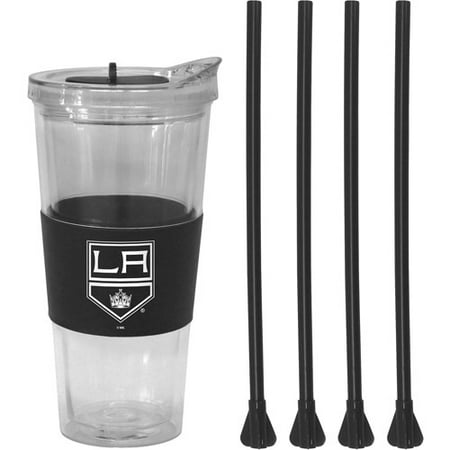 22oz NHL Los Angeles Kings Straw Tumbler with 4 Colored Replacement Propeller Straws