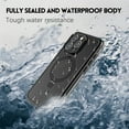 thumbnail image 6 of for iPhone 15 Pro Max Case Waterproof Shockproof Rugged Cover with Magnetic Ring Kickstand, TPU+PC Full Body Protection, Anti-Drop Dustproof Slim Phone Case for iPhone 15 Pro Max, Gray, 6 of 9