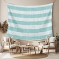 thumbnail image 2 of Aqua Striped Tapestry for Bedroom Wall Hanging Tapestry, Rustic Farmhouse Stripes Ceiling Backdrop Tapestries Poster Blanket Wall Decor for Teens Room Living Room Dorm 55" x 73", 2 of 8