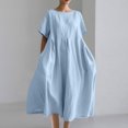 thumbnail image 3 of HomeGardon Liquidation! Robes d'Été pour Femmes 2025, Robes d'Été pour Femmes, Robe Unie Décontractée d'Été pour Femmes à Col Rond et Manches Courtes, P-XXXXXL, 3 of 4