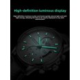 thumbnail image 4 of Men’s Quartz Chronograph Watch, Genuine Leather Strap Wrist Watch, 3ATM Waterproof Luminous Business Dress Watch, 4 of 5
