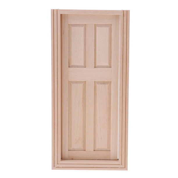 Puerta en miniatura de Dollhouse 1/12 Casa de en Miniatura Muebles de Exterior de 4 Paneles Puerta Doble Sin Magideal Puerta en miniatura de Dollhouse