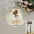 thumbnail image 3 of Balsa Circle 10 Octagon 10" Clear Disposable Dinner Plastic Plates Gold Geometric Design Party Tableware, 3 of 8