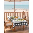 thumbnail image 2 of Outdoor Tablecloth with Umbrella Hole for Patio/Picnic/Party/Camping, Sunflowers Rose Waterproof Table Cloth Rectangle Table Cover Washable, Summer Botanical Eucalyptus Leaves Plaid (60"x 84"), 2 of 8