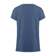 thumbnail image 4 of CUSTG Women's T-Shirts Summer Short Sleeved T Shirt Solid Color Tops Leisure O-Neck Tee, 4 of 4