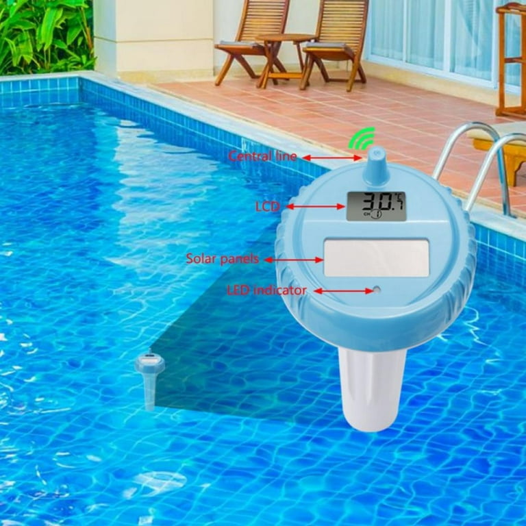 Solar Wireless Swim SPA Pool Thermometer Digital Swimming Float Temperature  Meter Indoor and Outdoor Pool Thermometer