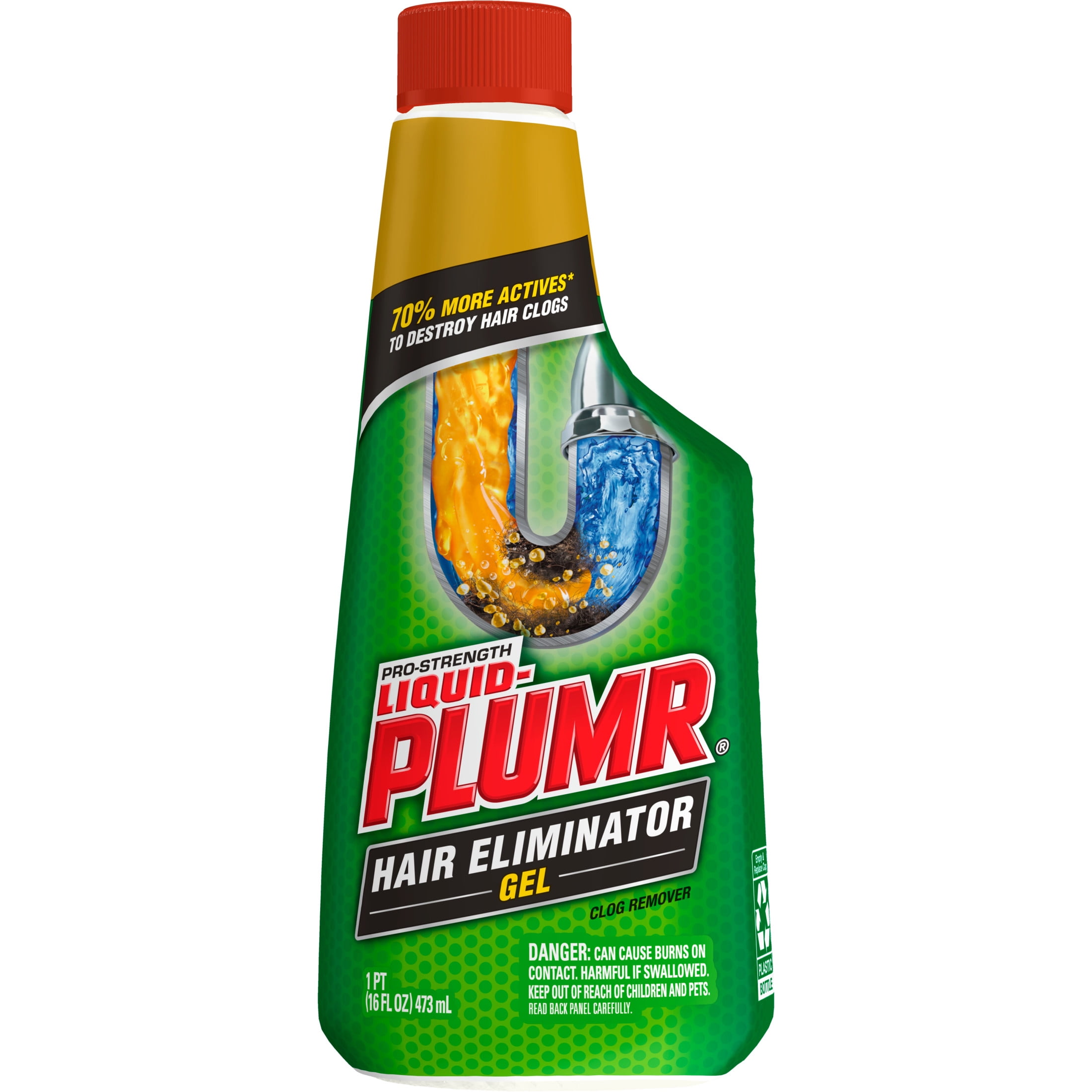 Liquid-Plumr Hair and Drain Clog Remover Gel, Septic Safe, Unscented, 16 fl oz