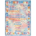 thumbnail image 2 of SAFAVIEH Kids Playhouse Alphabet Numbers Shapes Machine Washable Area Rug, Blue/Orange, 6'7" x 9', 2 of 13