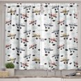 thumbnail image 2 of Ambesonne Cartoon Valance & Curtain, Retro Air Planes Flying, 55"x36", Multicolor, 2 of 7