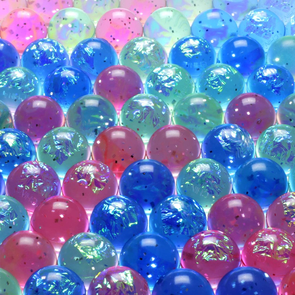 100pcs Bouncy Balls Bulk 25mm 1” Party Mix Bouncing Balls Party Favors for Kids Vending