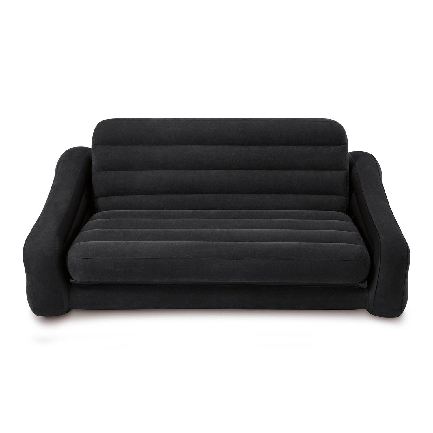 Intex Inflatable Queen Size Pull Out Sofa Couch Bed Dark Gray