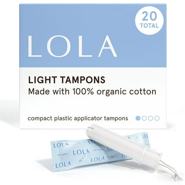 LOLA Light Tampons, Organic Cotton, Compact Plastic Applicator, 20 Count