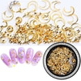 thumbnail image 2 of TechWave 3D Nail Metal Studs Charms Decoration Gold Nail Decals Punk Star Moon Jewelry Studs Nail Design Supplies Fingernails & Toenails Tips Manicure Accessories For Women Nail Decals Small, 2 of 9