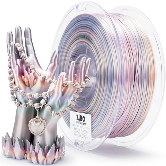 Filamento ZIRO Shiny PLA para impresora 3D, color degradado rápido, 1 kg