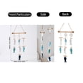 thumbnail image 3 of Coastal Wooden Fish Wall Hanging, Single Strand Blue White Nautical Decoration with Round Discs and Twine for Bedroom Entryway, 25.59in, 3 of 7