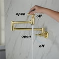 thumbnail image 3 of Cfowner Pot Filler Folding Faucet, Wall Mount Kitchen Faucet for Living Room Bar, Gold, 3 of 8