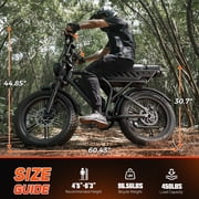 TST Electric Bike for Adults, 750W Motor, 20x4 Fat Tire E Bicycle, E Mountain Bike, Dual 48V/15AH SGS Certified, App Control
