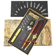 Trustela Feather Wood Pens and Ink Wax Stamp Set in a Gift Box