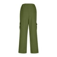 thumbnail image 5 of ITSAME Womens Cargo Pants, Drawstring Loose Active Fit Straight Leg Fashion Travel Hiking Pants Green L, 5 of 6