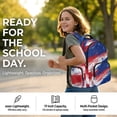 thumbnail image 6 of FKELYI July 4th USA Flaf Star Print School Backpack for Boys & Girls Schoolbag Lightweight Bookbag with Multi-Pockets Elementary Middle School Student Ages 6-12, 6 of 7