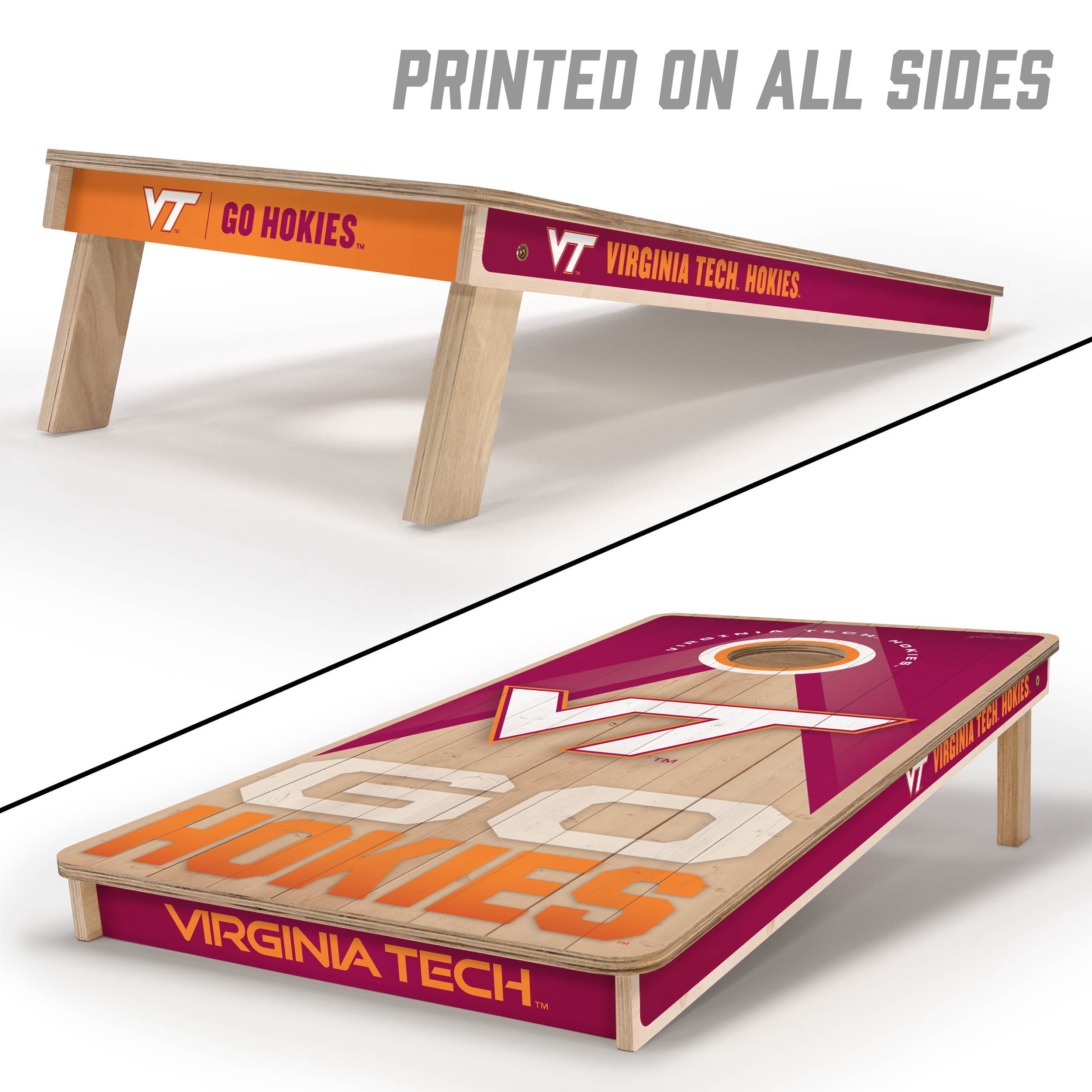 YouTheFan NCAA VA Tech Hokies 2X4 Slogan Series Cornhole NO BAGS