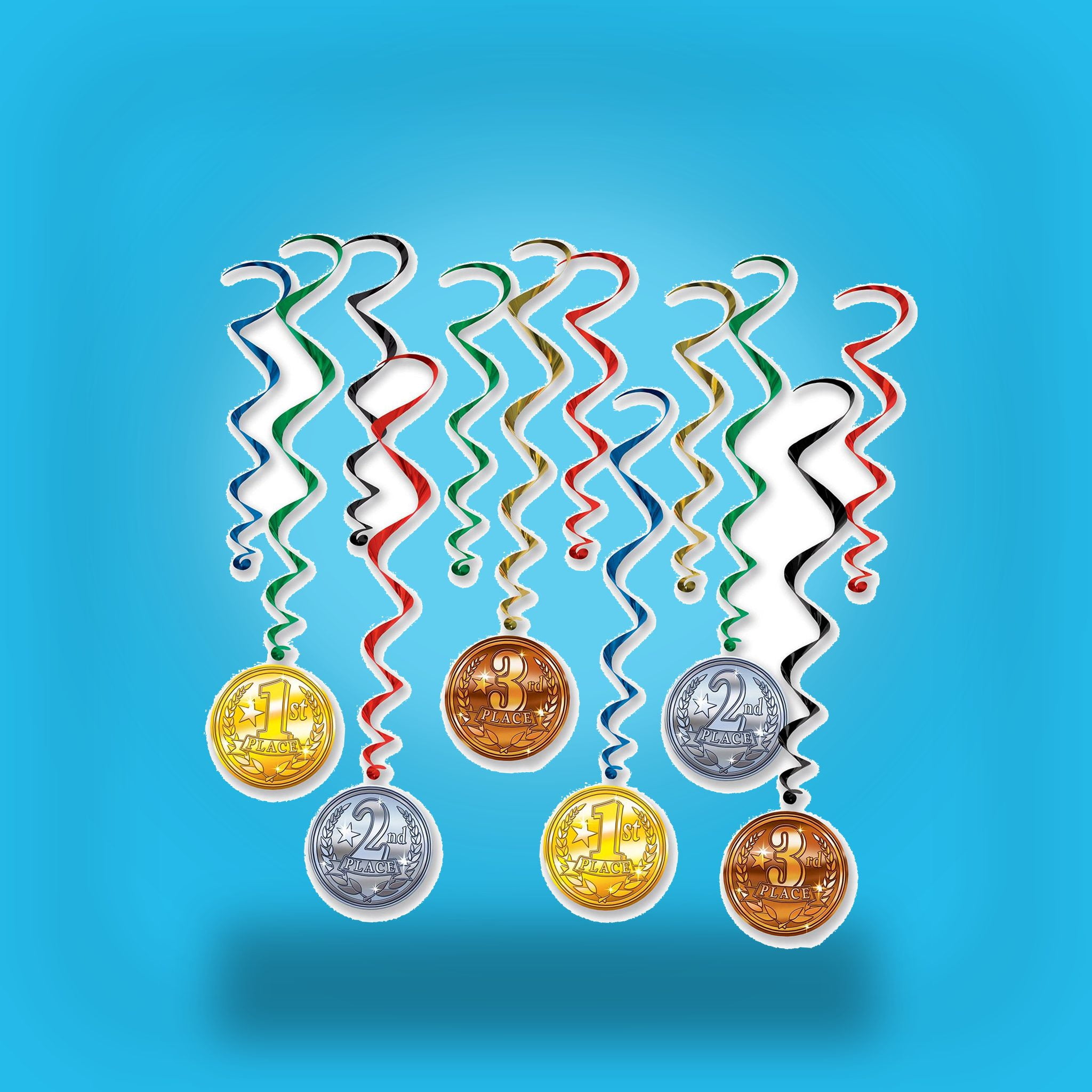 72 Pack Bulk Award Medal Party Whirls