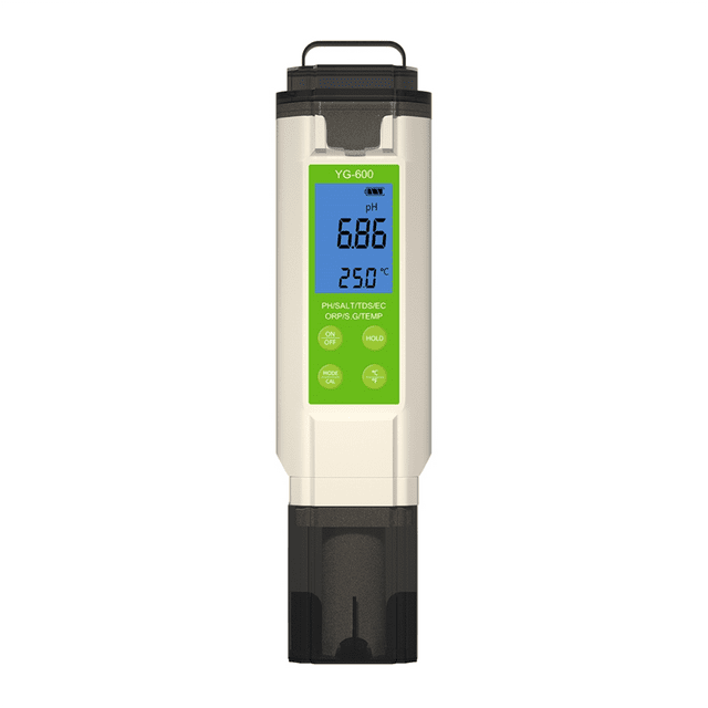 Testeur de Qualité de l'Eau 7 en 1 PH/EC/TDS/SEL/ORP/Emperature/ Fish Tank Pwimming Pool Analyseur de Qualité de l'Eau, 1 x 7 en 1, Blanc & Vert
