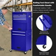 thumbnail image 3 of Aukfa Tool Box, 3 in 1 Steel Rolling Tool Chest w/ 6-Drawers & 2 Cabinet for Garage Workshop, Blue, 3 of 20
