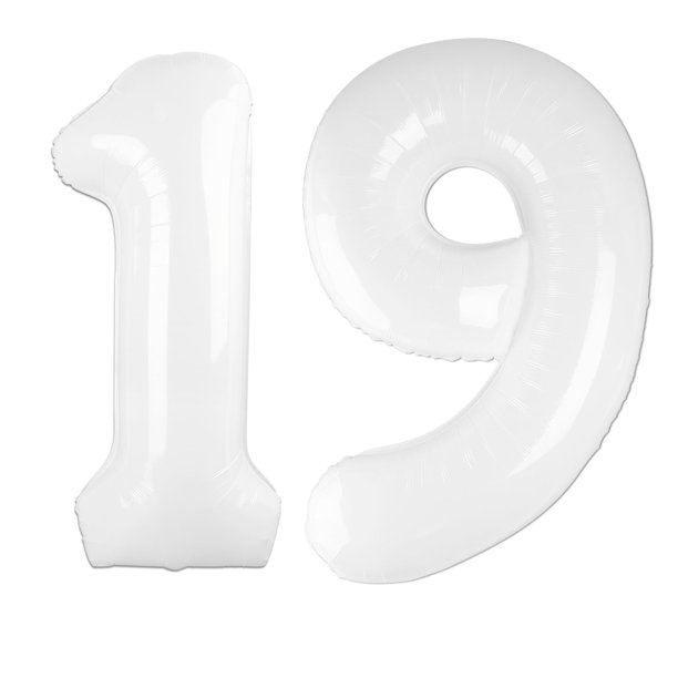 Globo Kelfuoya número 19, lámina de mylar blanca de 1 m para fiestas