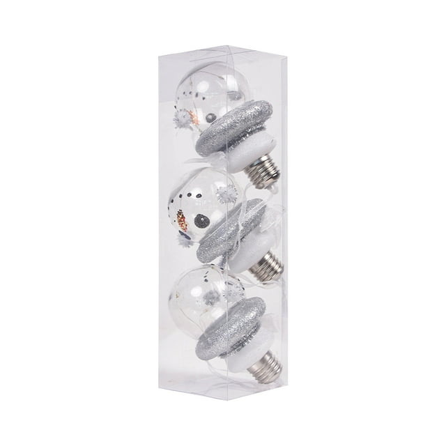 White Ball Ornaments for Christmas Tree Luminous Christmas Ball Home Party Christmas Atmosphere Decoration White Christmas Tree Pendant Christmas Tree in A Box