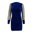 thumbnail image 4 of Women's V Neck Formal Dress Mesh Long Sleeve Solid Elegant Mini Dress Slim Fit Cocktail Party Wrap Work Dress, 4 of 6
