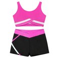 thumbnail image 3 of TSSOE Kids Girls Gymnastics Outfit Tracksuit Training Tank Tops Dance Bra and Yoga Shorts Ballet Hot Pink 8, 3 of 7