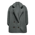 thumbnail image 5 of ShomPort Women's Fall Long Sleeve Lapel Double Breasted Fuzzy Coat Winter Casual Cozy Warm Fleece Jackets, 5 of 6