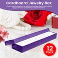 thumbnail image 3 of Novel Box 12 Pack Purple Cardboard Cotton Filled Jewelry Gift Boxes 8x2x0.87 Inches with Lids, 3 of 7